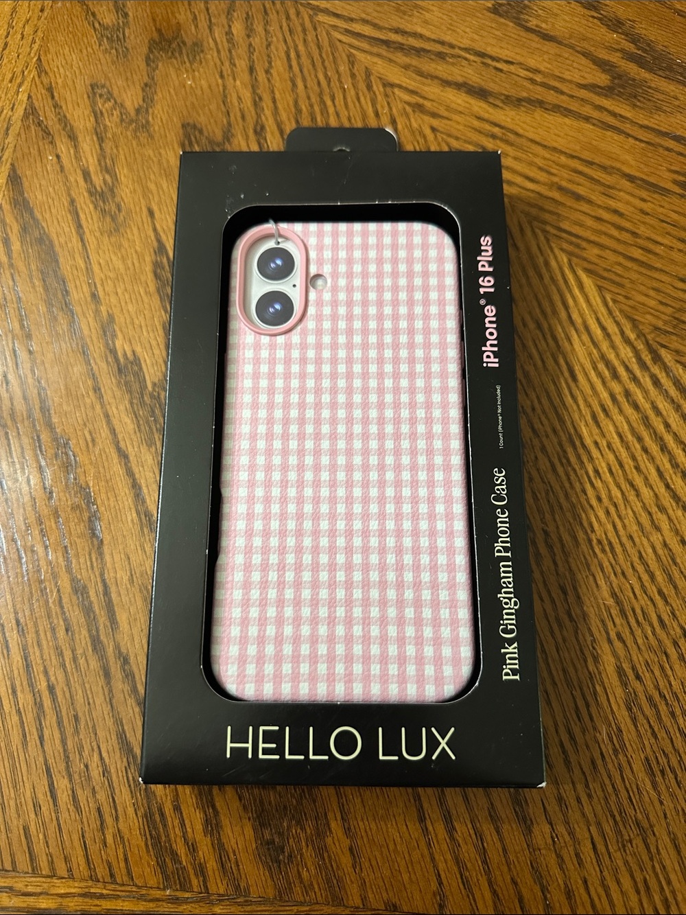 New Pink Gingham iPhone 16 Plus Case